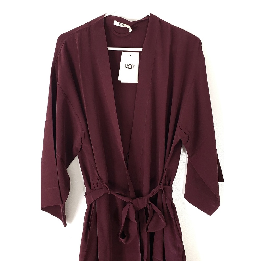 NWT UGG Lolla Silk Belted Robe - Port - Picture 5 of 8